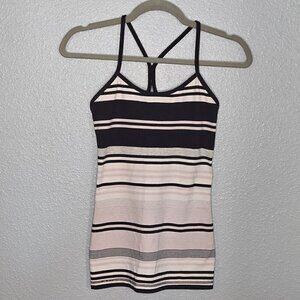 Lululemon Power Y Tank - 4 Discover Stripe White Black
